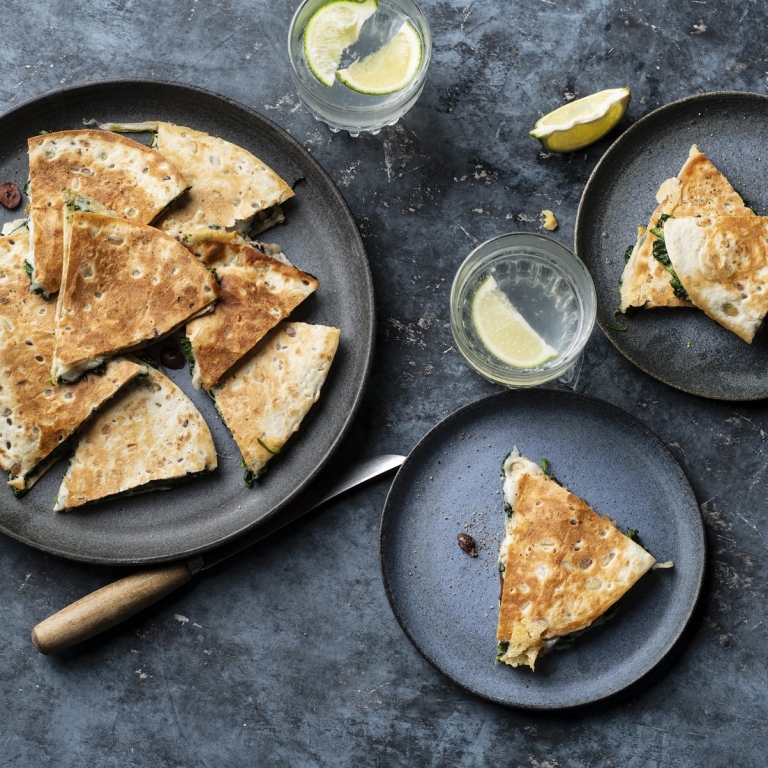 Greek quesadillas with Beemster Goat Cheese