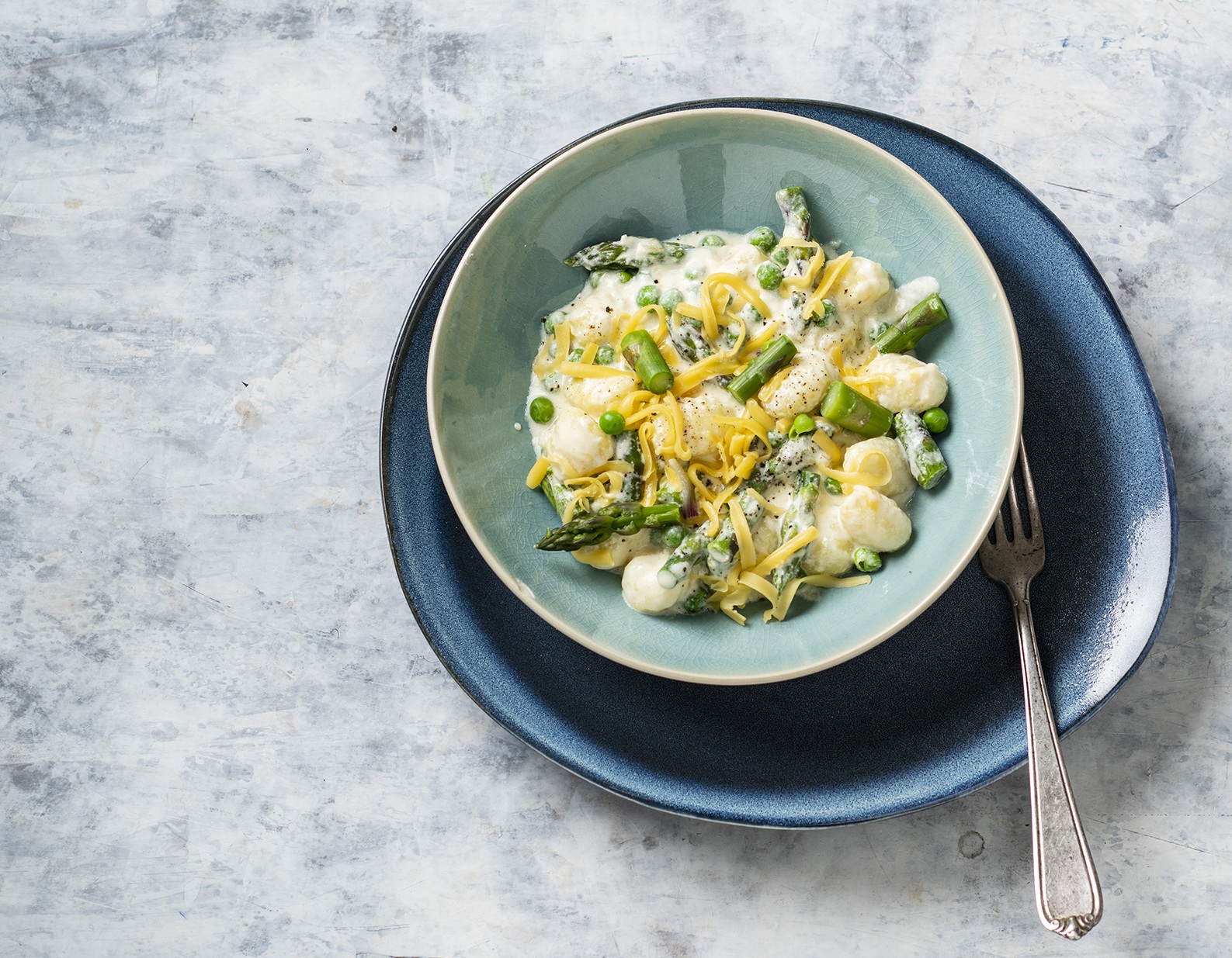 Gnocchi with green asparagus and Beemster Grass cheese
