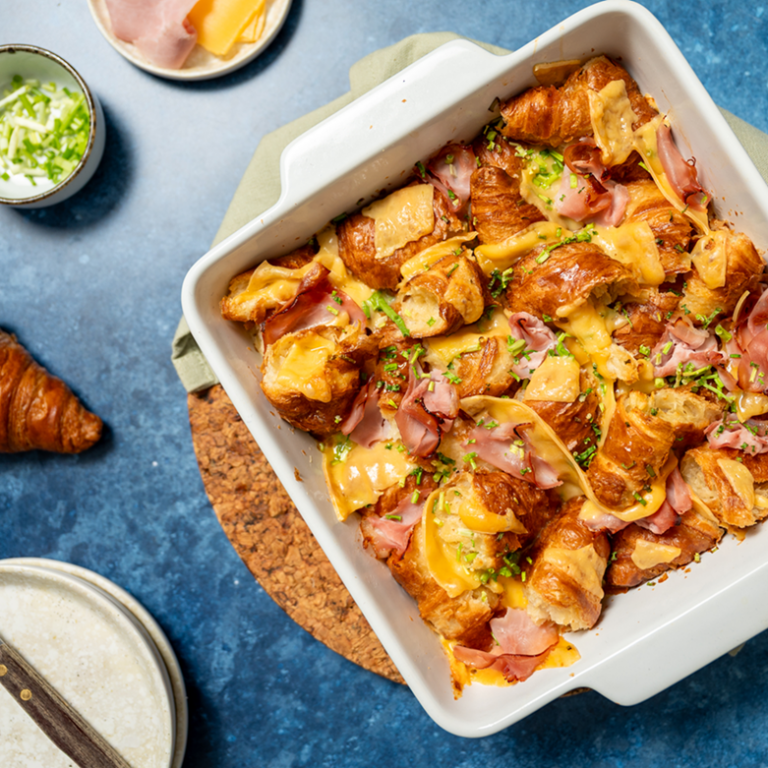 Hartige croissantbake met ham en Beemster Royaal kaas